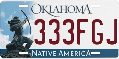 OK license plate 333FGJ