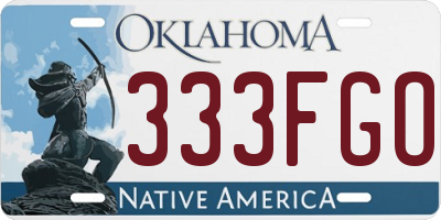 OK license plate 333FGO