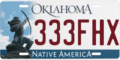 OK license plate 333FHX
