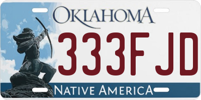 OK license plate 333FJD