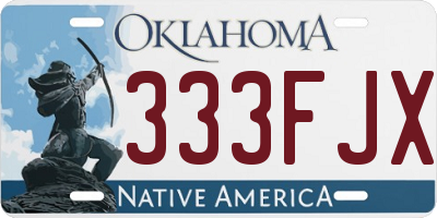 OK license plate 333FJX