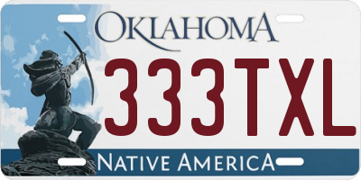 OK license plate 333TXL