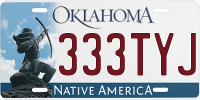 OK license plate 333TYJ