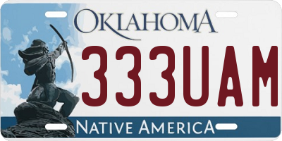 OK license plate 333UAM