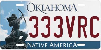 OK license plate 333VRC