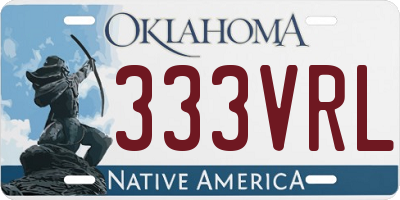 OK license plate 333VRL