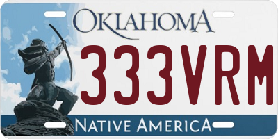 OK license plate 333VRM