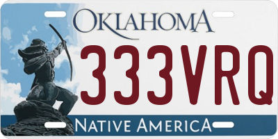 OK license plate 333VRQ