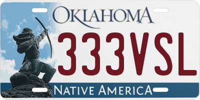 OK license plate 333VSL