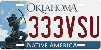 OK license plate 333VSU