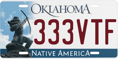 OK license plate 333VTF