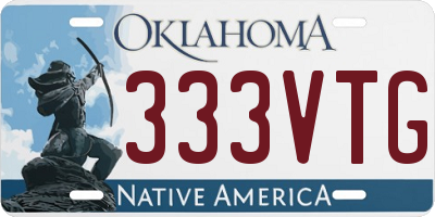 OK license plate 333VTG