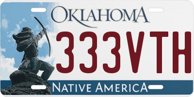 OK license plate 333VTH