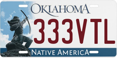 OK license plate 333VTL