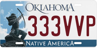 OK license plate 333VVP