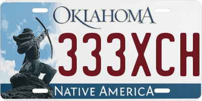 OK license plate 333XCH