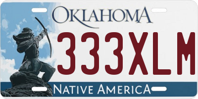 OK license plate 333XLM