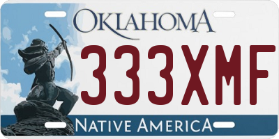 OK license plate 333XMF