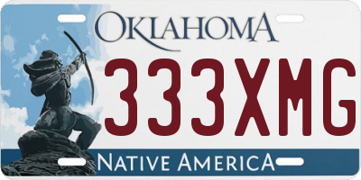 OK license plate 333XMG