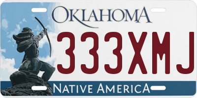 OK license plate 333XMJ