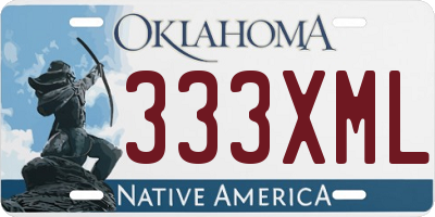 OK license plate 333XML