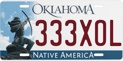 OK license plate 333XOL