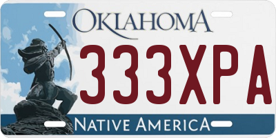 OK license plate 333XPA