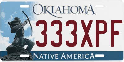 OK license plate 333XPF