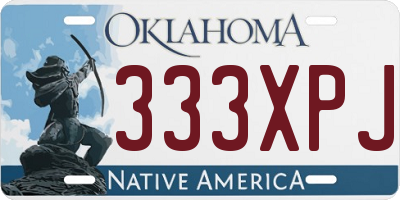 OK license plate 333XPJ