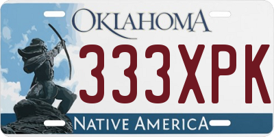 OK license plate 333XPK