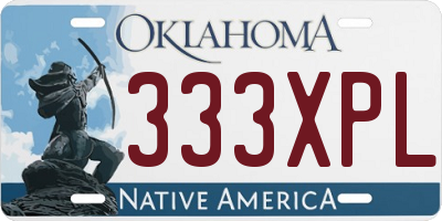 OK license plate 333XPL