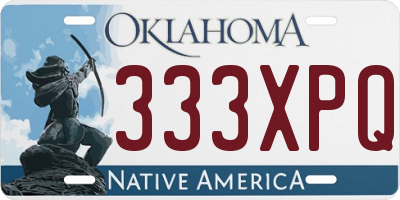 OK license plate 333XPQ