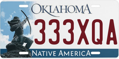 OK license plate 333XQA