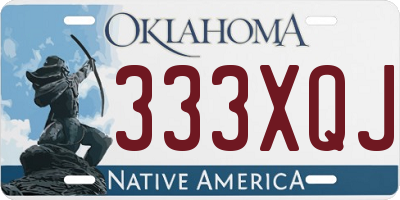 OK license plate 333XQJ