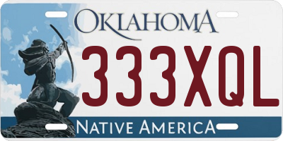 OK license plate 333XQL