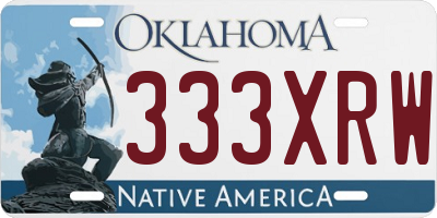 OK license plate 333XRW