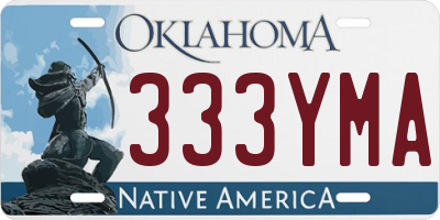 OK license plate 333YMA