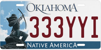 OK license plate 333YYI