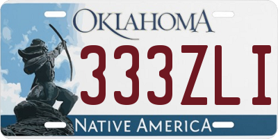 OK license plate 333ZLI