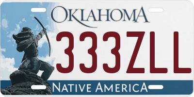 OK license plate 333ZLL