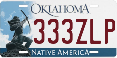 OK license plate 333ZLP