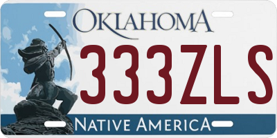 OK license plate 333ZLS