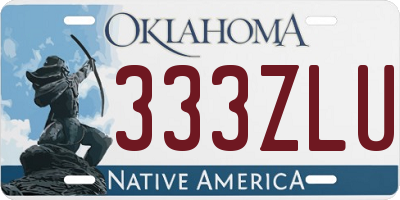 OK license plate 333ZLU