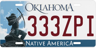 OK license plate 333ZPI