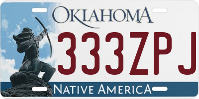 OK license plate 333ZPJ