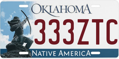 OK license plate 333ZTC