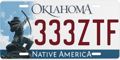 OK license plate 333ZTF