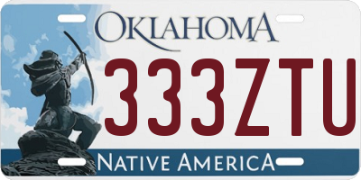 OK license plate 333ZTU