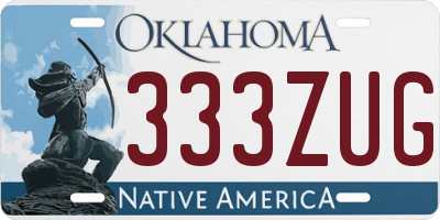 OK license plate 333ZUG