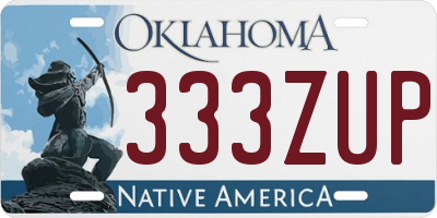 OK license plate 333ZUP